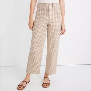 Slim Emmett wide leg grip pants in gingham check